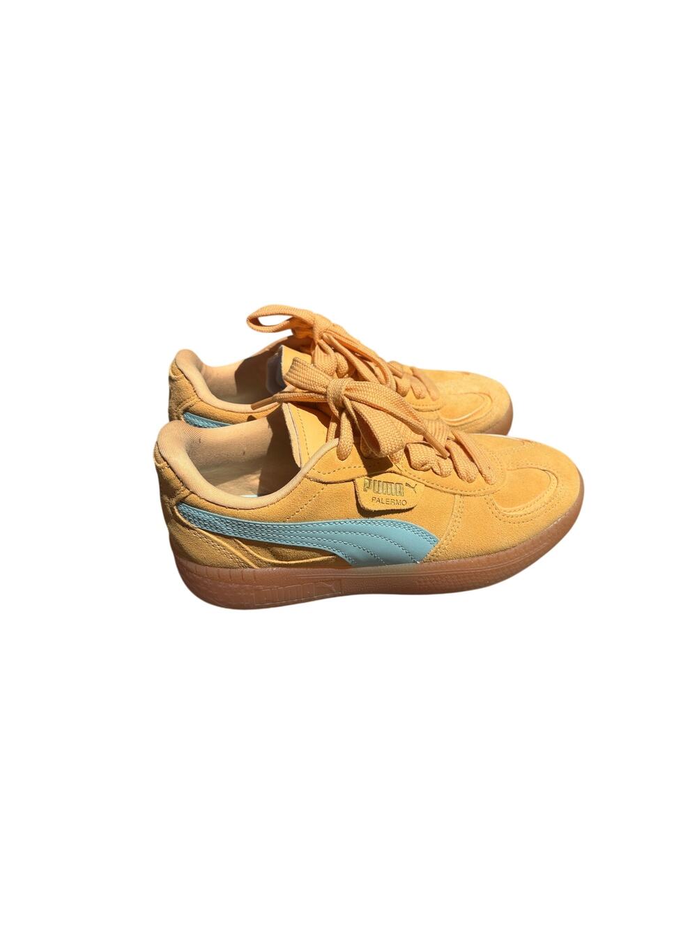 PUMA Womens 7.5 Orange Palermo Moda Xtra Gum Lace Up Sneakers Shoes Casual